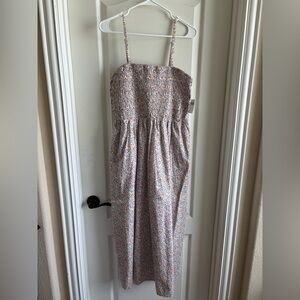 Old Navy Maxi Dress Ditzy Floral Print Fit & Flare Smocked Cami Spaghetti Straps